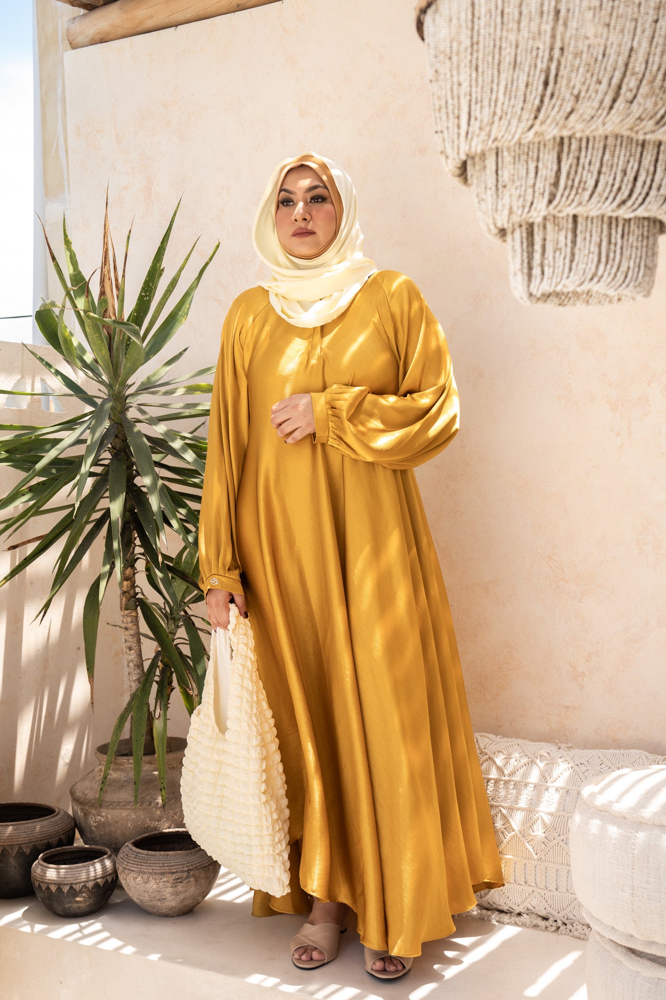 Flowy Maxi Dress in Arabian Gold