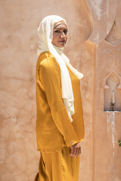 Cuffed Pants in Arabian Gold & Pale Cooper