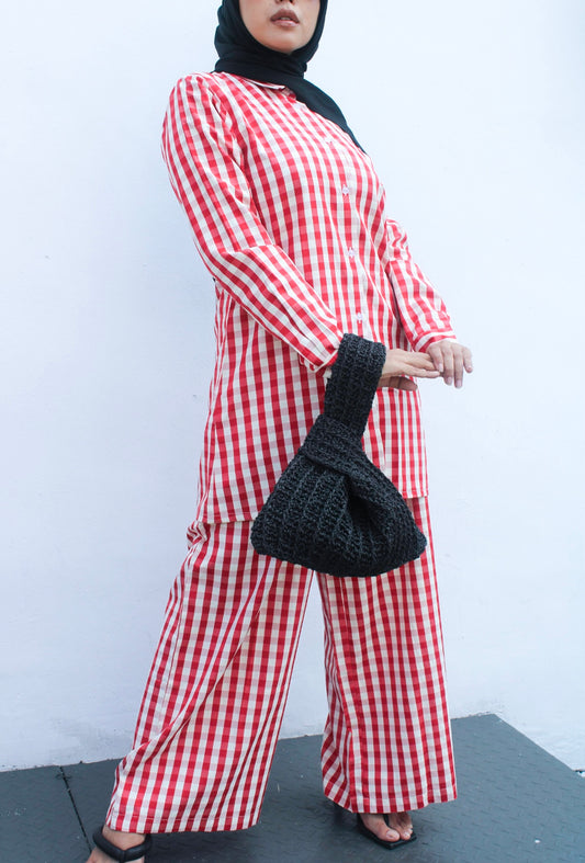 Checkered Wide Pants