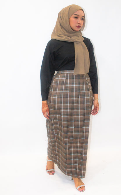 Brunette Flannel Long Pint Skirt