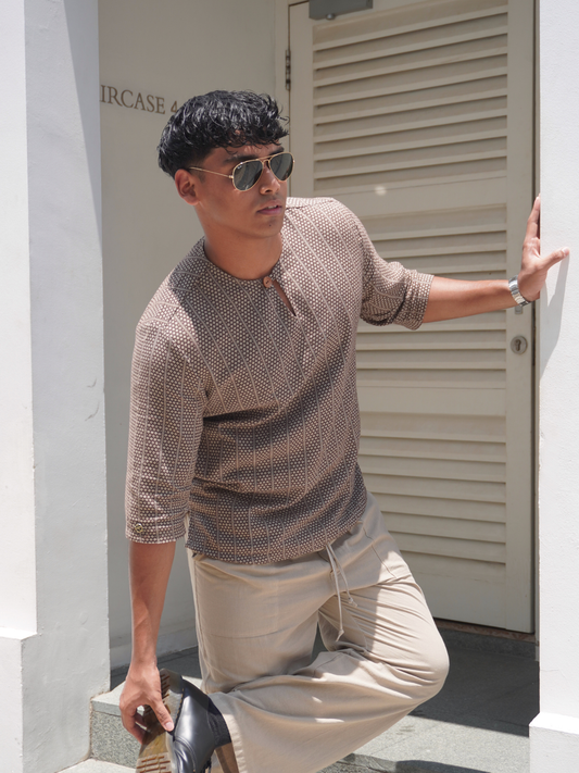 Forest Kurta in Sage Maroon
