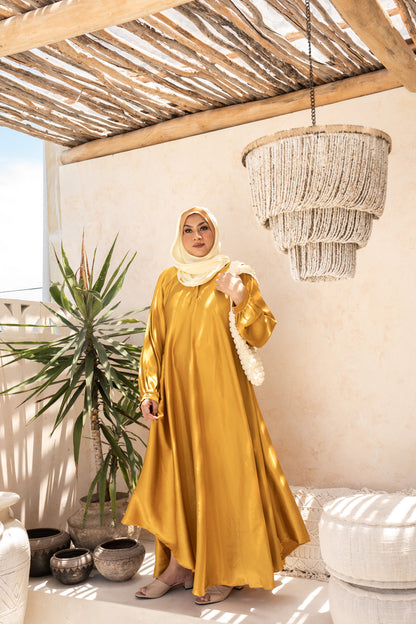 Flowy Maxi Dress in Arabian Gold