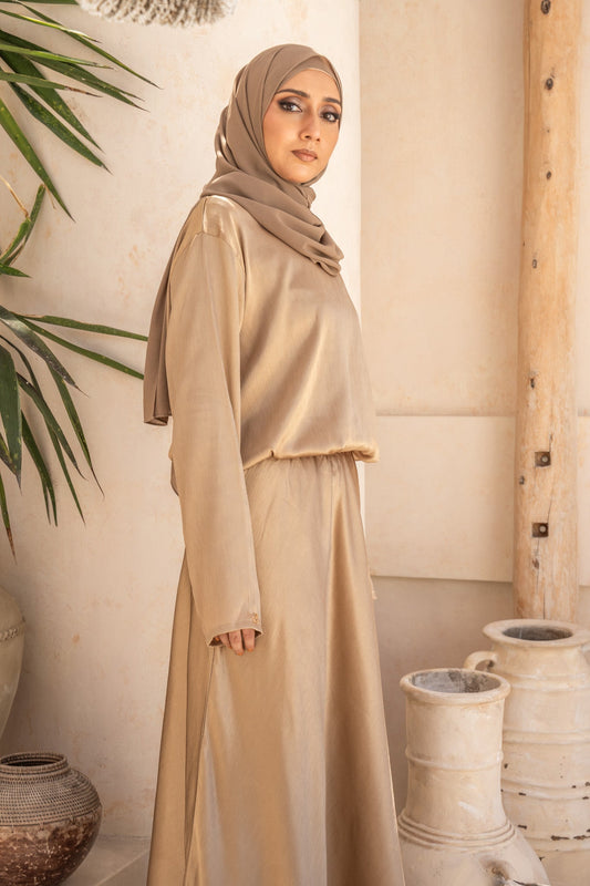 Curve Slim Blouse in Pale Copper