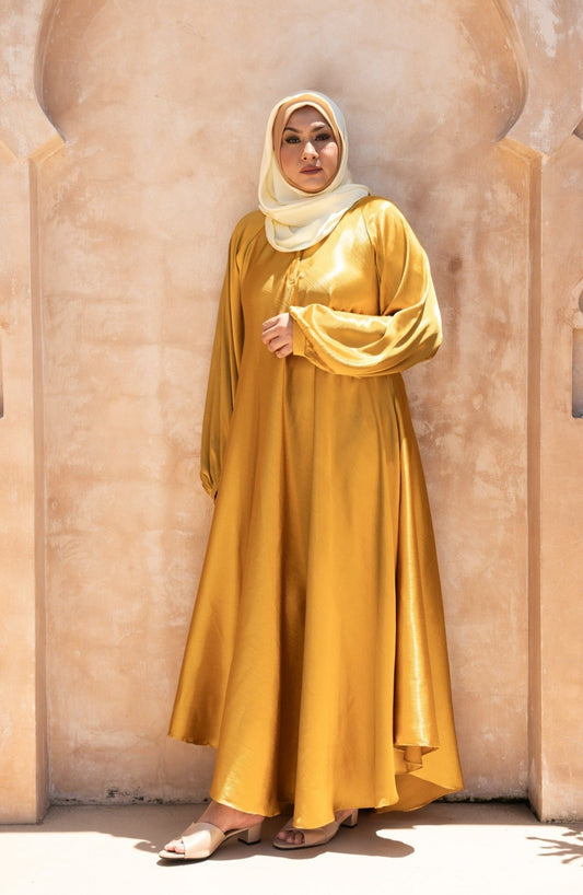 Flowy Maxi Dress in Arabian Gold