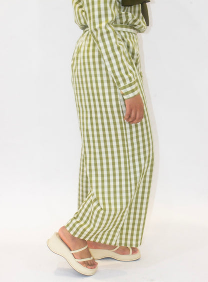 Curve Checkered Wide Pants