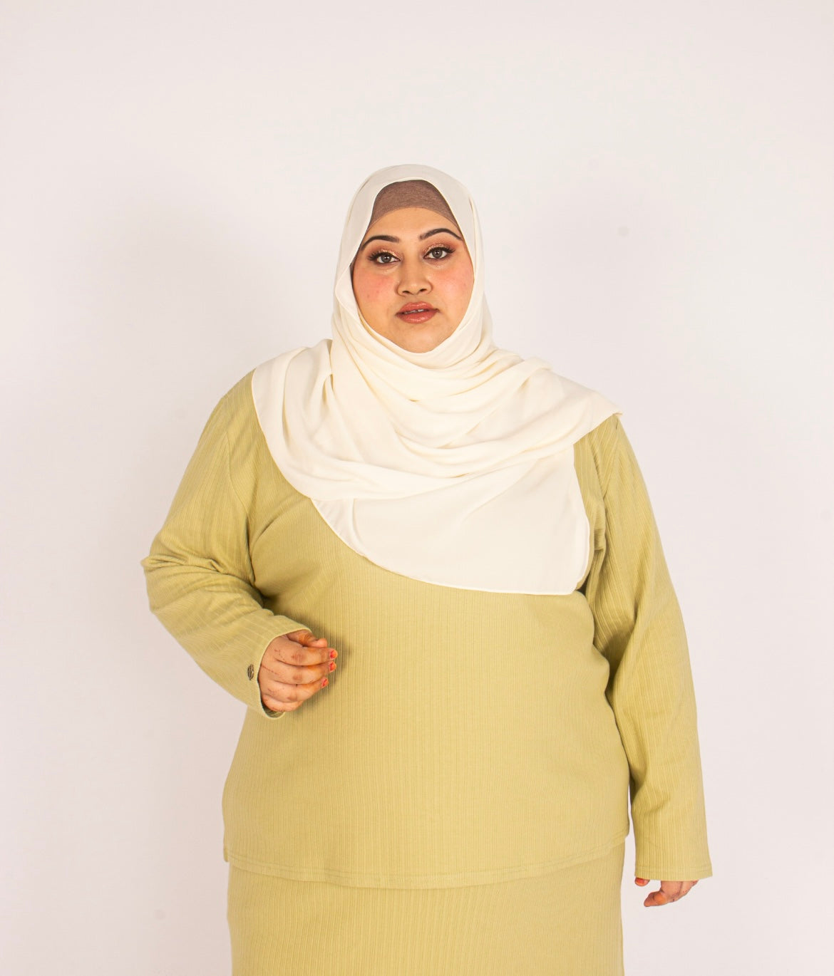 Curve Ribbed High Neck Top