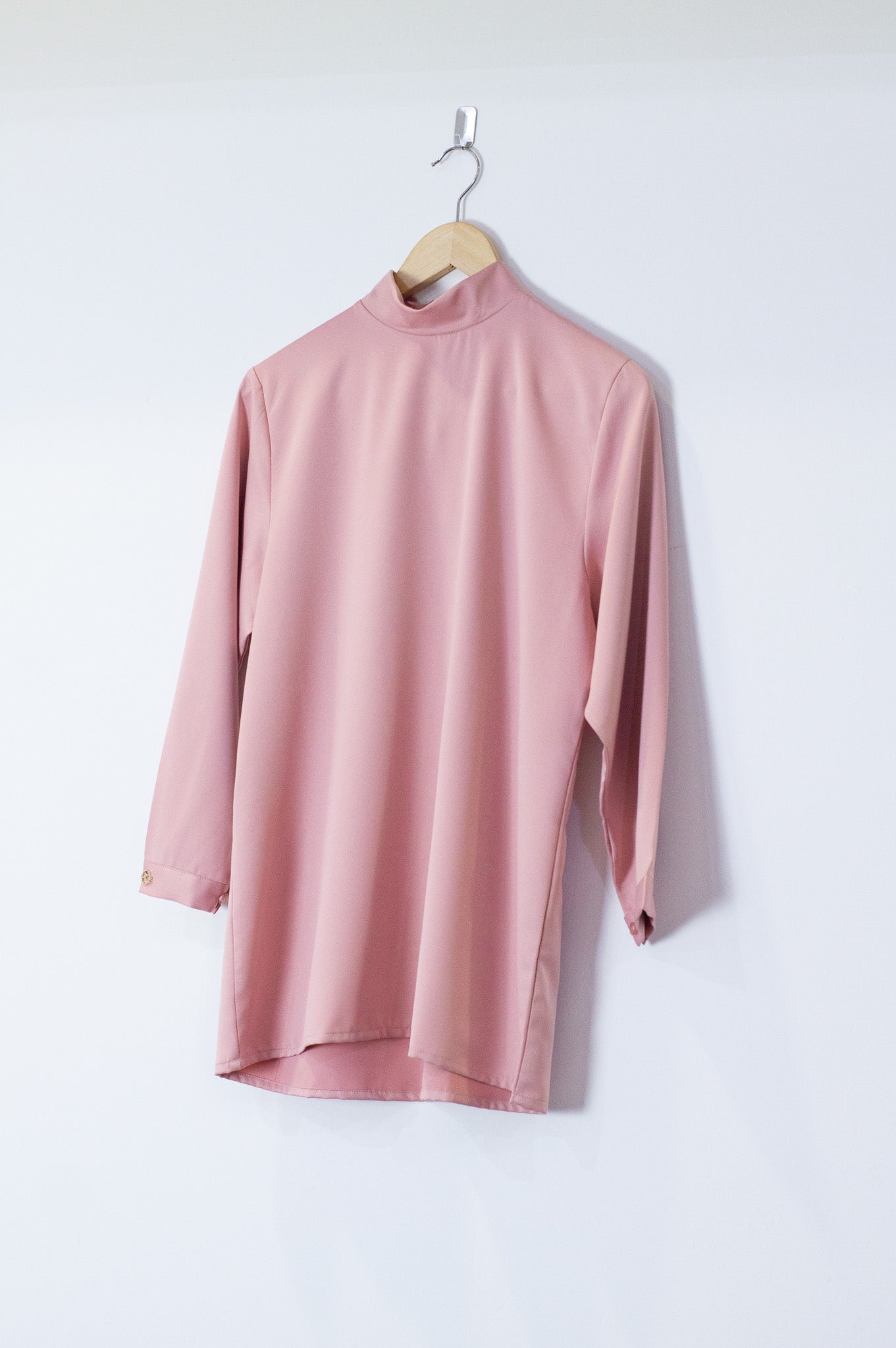 Curve Baju Kurung Top in Pearly Pink