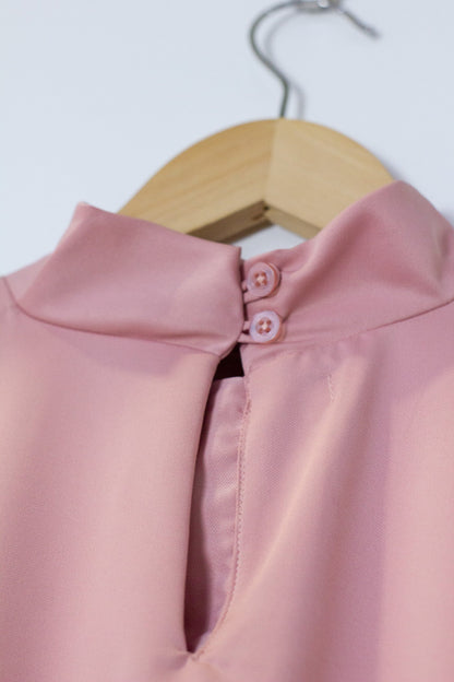 Curve Baju Kurung Top in Pearly Pink