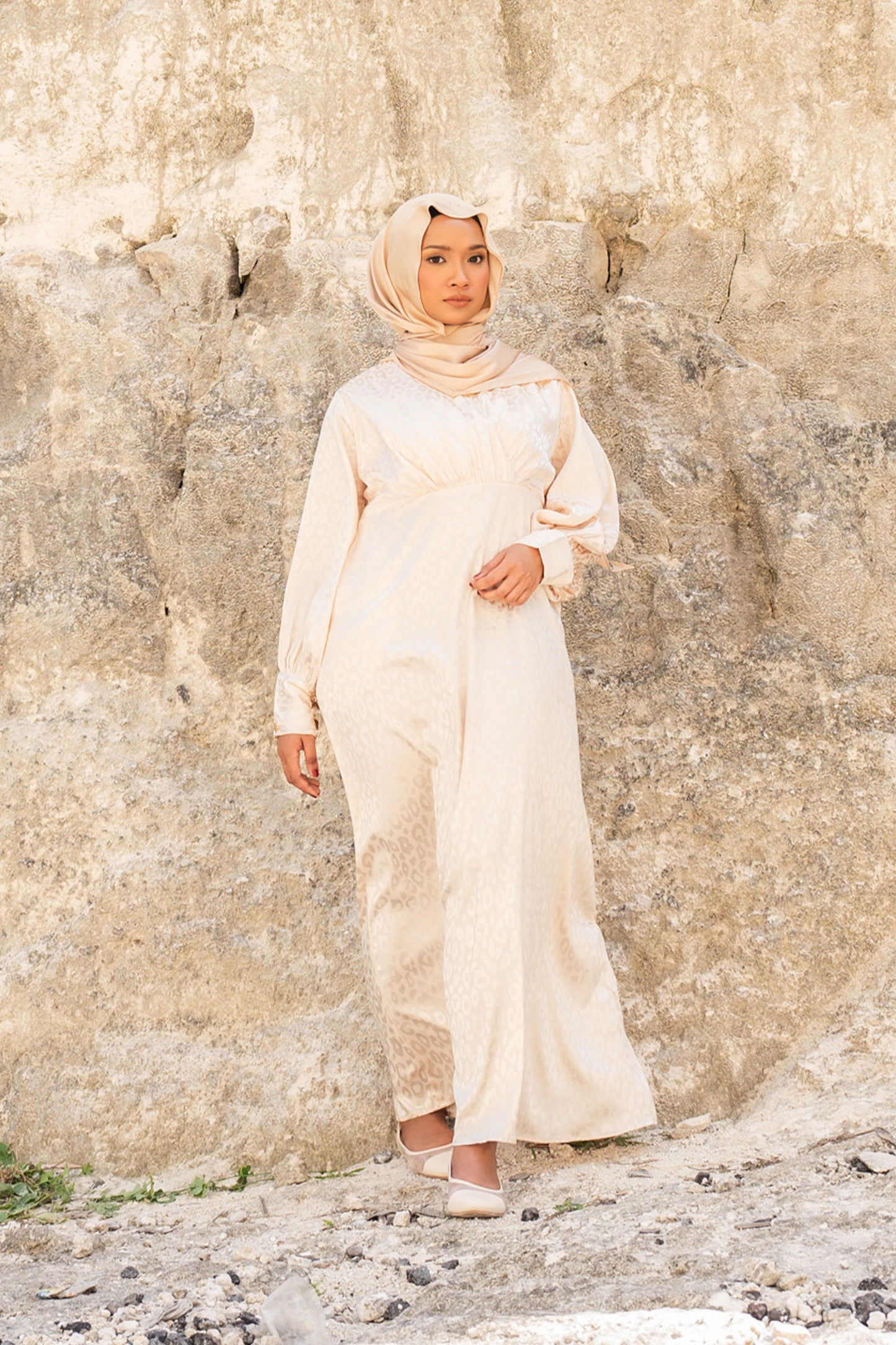 Love of Leopard Billowy Dress in White Velvet