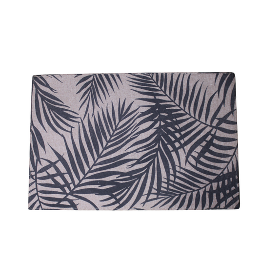 Linen Printed Grey Palm Placemat