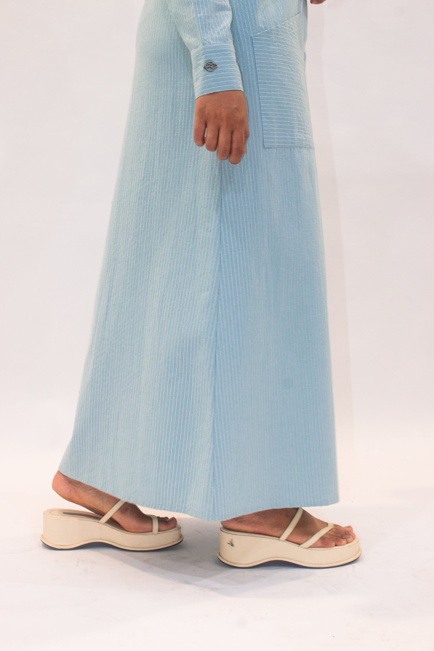 Curve Stripe Button Down Dress