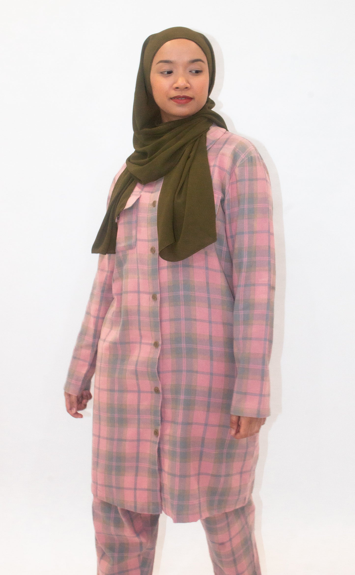 Curve Hippy Pink Long Flannel