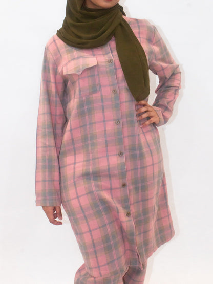 Curve Hippy Pink Long Flannel