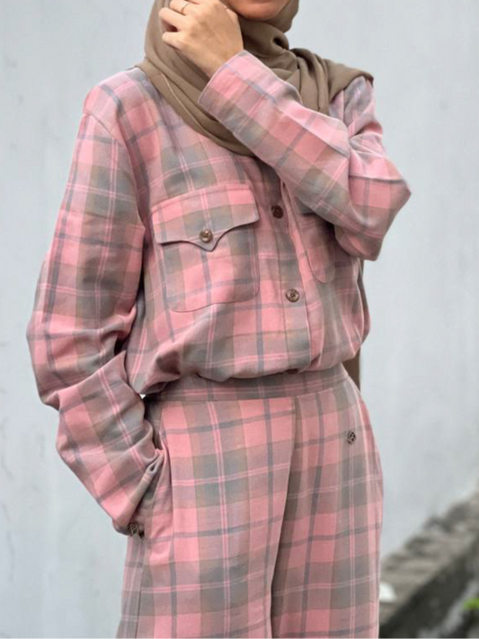 Hippy Pink Flannel Slouch Pants